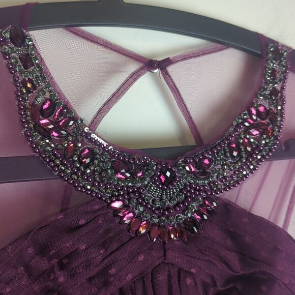 Embellished Mesh Top Full Prom Skater Dress Women's Size 8 - Picture 5 of 9